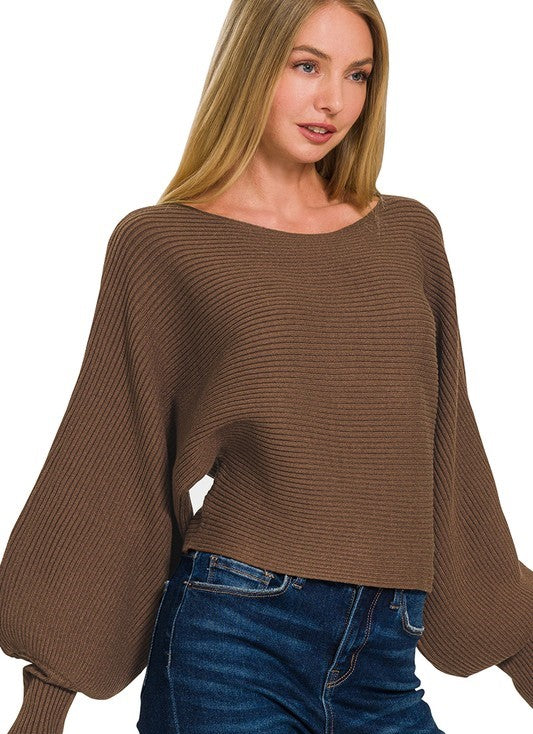 Boat Neck Sweater - Multiple Colors