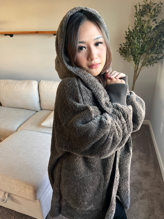 Warm Hug Hooded Plush Jacket